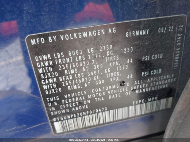WVGUNPE26NP070473 Volkswagen Id.4 Awd Pro S