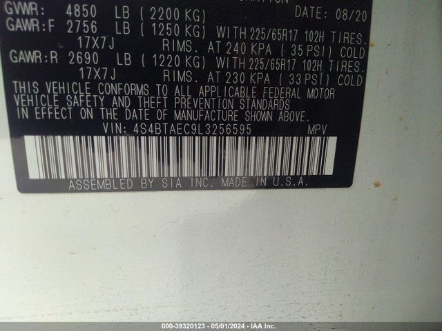 Subaru Outback Premium 2020 4S4BTAEC9L3256595 Image 9