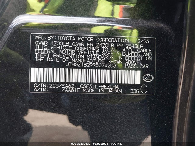 JTHGZ1B29R5074203 Lexus Is 350 F Sport