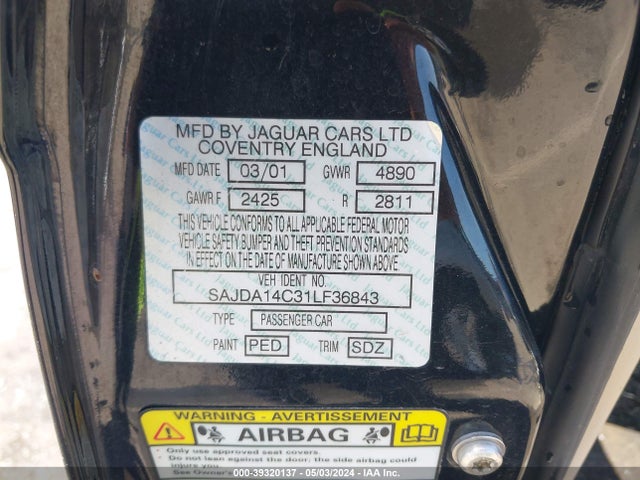 2001 JAGUAR XJ8 SAJDA14C31LF36843 Photo 8