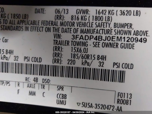 Ford FIESTA SE 2014 3FADP4BJ0EM120949 Image 9