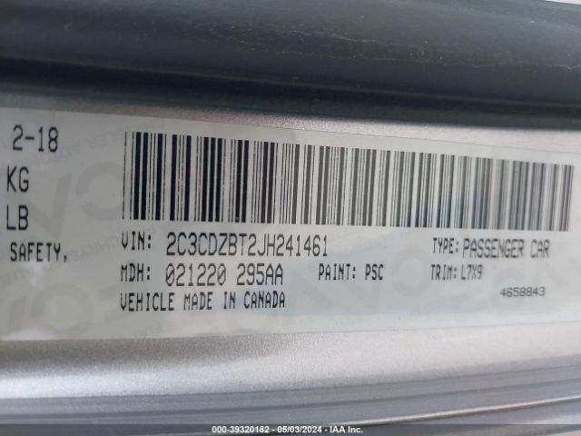 2C3CDZBT2JH241461 Dodge Challenger R/t