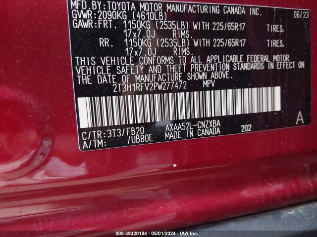 Toyota RAV4 LE 2023 2T3H1RFV2PW277472 Image 9