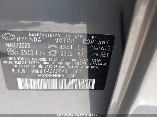 Hyundai SONATA SEL 2023 KMHL64JA0PA311681 Image 9