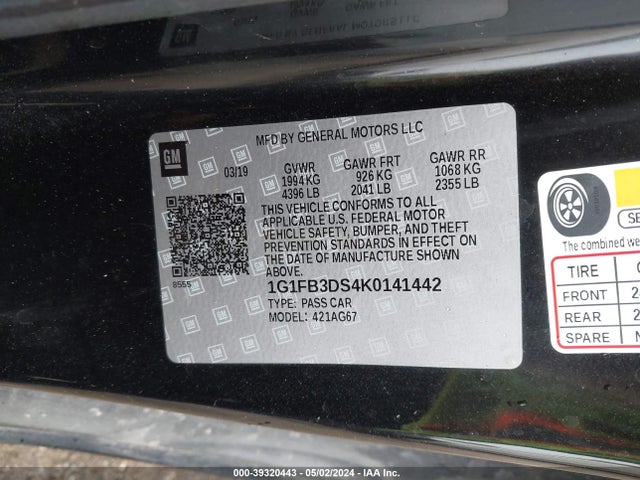 Chevrolet Camaro 1lt 2019 1G1FB3DS4K0141442 Image 9