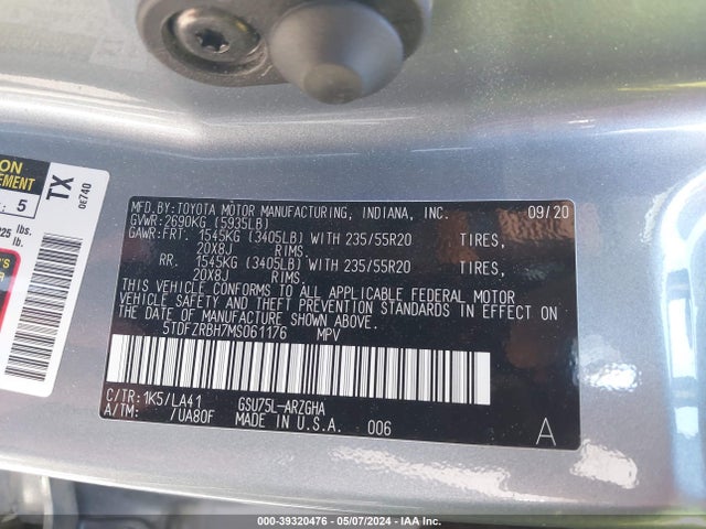 Toyota Highlander Platinum 2021 5TDFZRBH7MS061176 Image 9