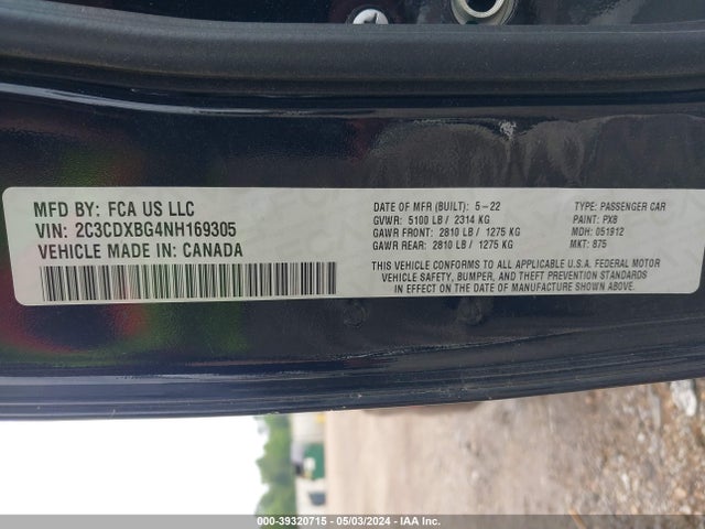 Dodge Charger Sxt Rwd 2022 2C3CDXBG4NH169305 Image 9