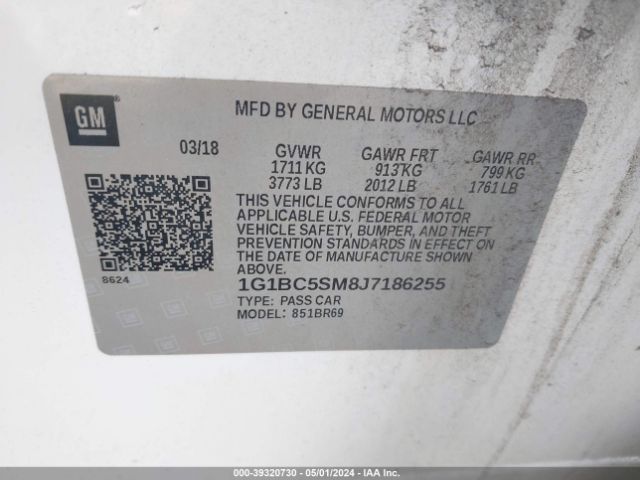 1G1BC5SM8J7186255 Chevrolet Cruze Ls Auto