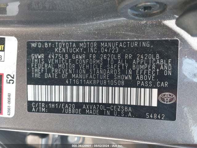 Toyota CAMRY SE 2023 4T1G11AK8PU810508 Image 9