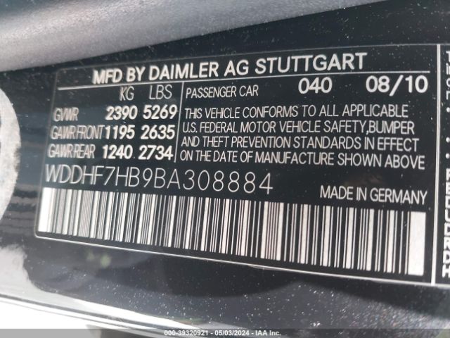 2011 MERCEDES-BENZ E 63 AMG WDDHF7HB9BA308884 Photo 8