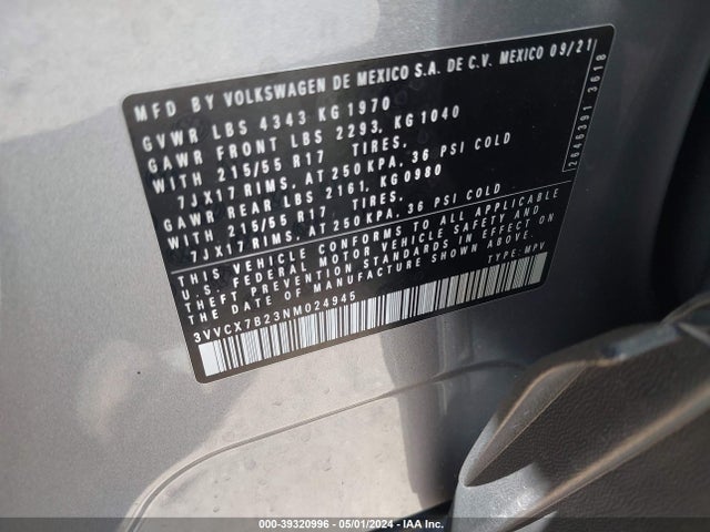 3VVCX7B23NM024945 Volkswagen Taos 1.5t S