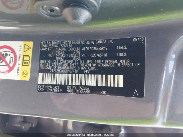 2T2ZZMCA0JC107710 Lexus RX 350