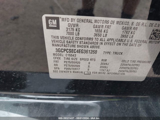 Chevrolet Silverado 1500 1lz 2014 3GCPCSEC4EG361268 Image 9