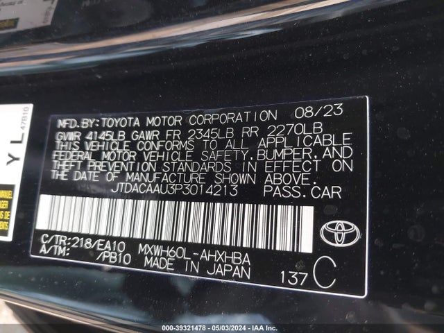 JTDACAAU3P3014213 Toyota Prius Limited