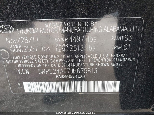 Hyundai SONATA SE 2018 5NPE24AF7JH675813 Image 9
