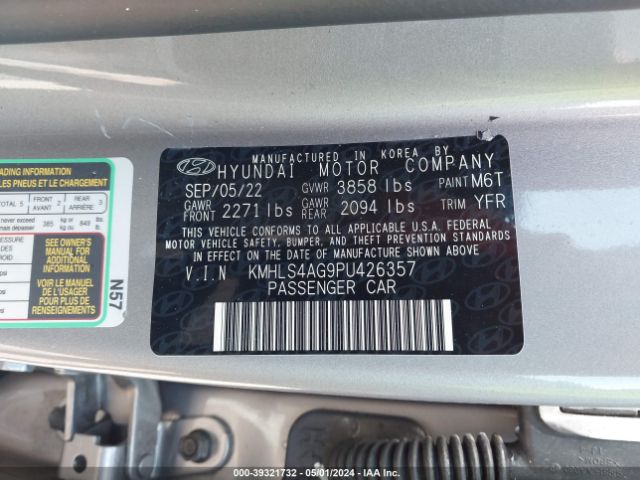 KMHLS4AG9PU426357 Hyundai ELANTRA SEL