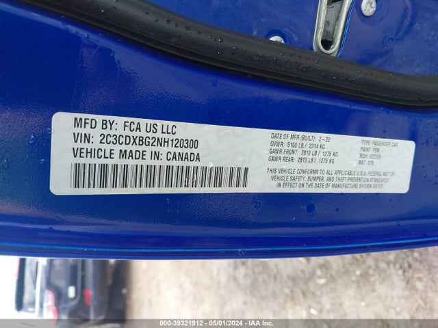 Dodge Charger Sxt Rwd 2022 2C3CDXBG2NH120300 Image 9