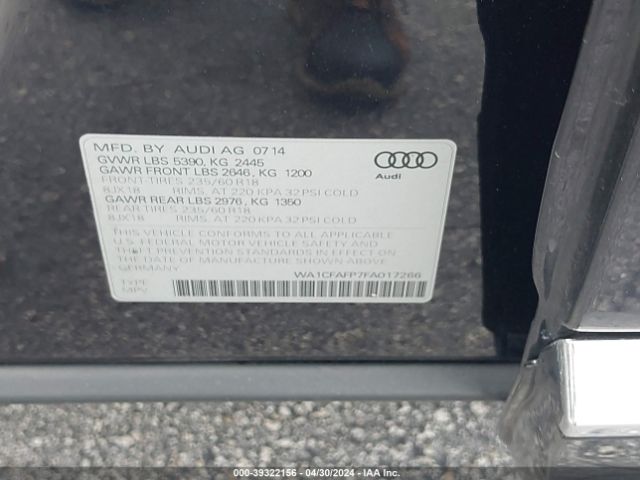WA1CFAFP7FA017266 Audi Q5 2.0t Premium