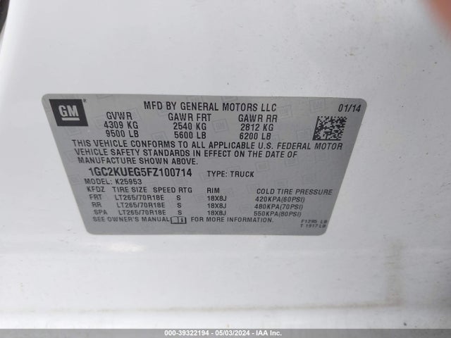 Chevrolet Silverado 2500hd Wt 2015 1GC2KUEG5FZ100714 Image 9