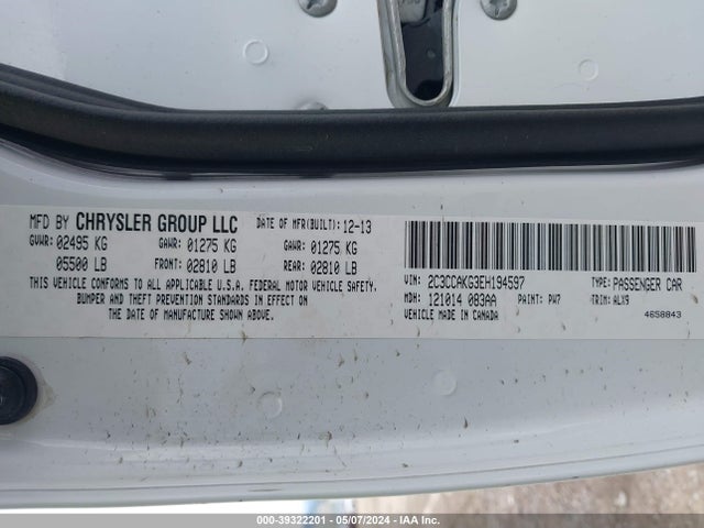 2C3CCAKG3EH194597 Chrysler 300c Awd