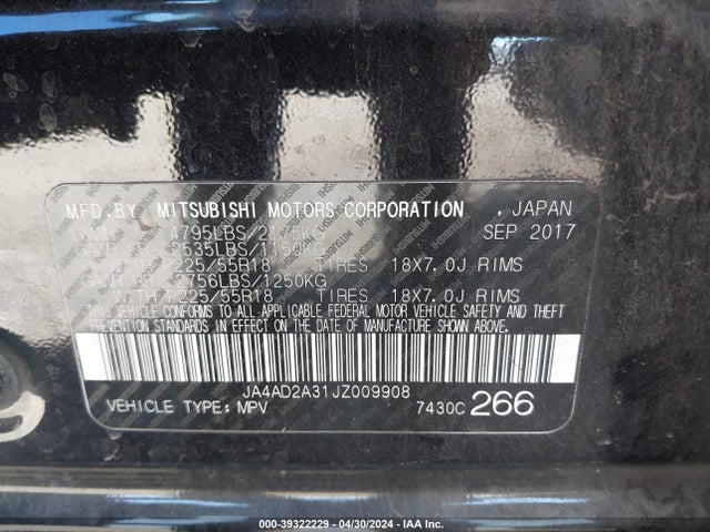JA4AD2A31JZ009908 Mitsubishi Outlander Es