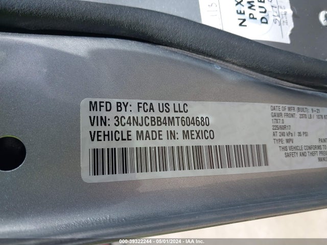 Jeep Compass Latitude Fwd 2021 3C4NJCBB4MT604680 Image 9