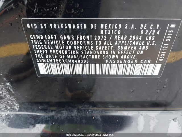 3VW4M7BUXRM048305 Volkswagen Jetta 1.5t S