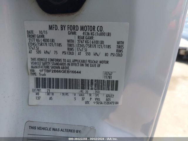 1FTBF2B66GEB16644 Ford F-250 Xl