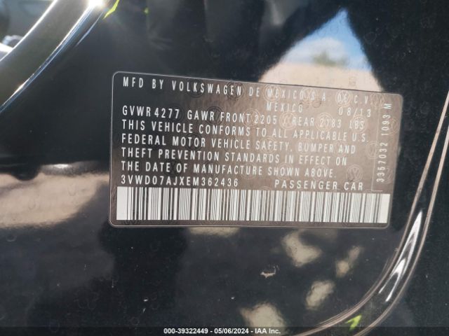 3VWD07AJXEM362436 Volkswagen Jetta 1.8t Se