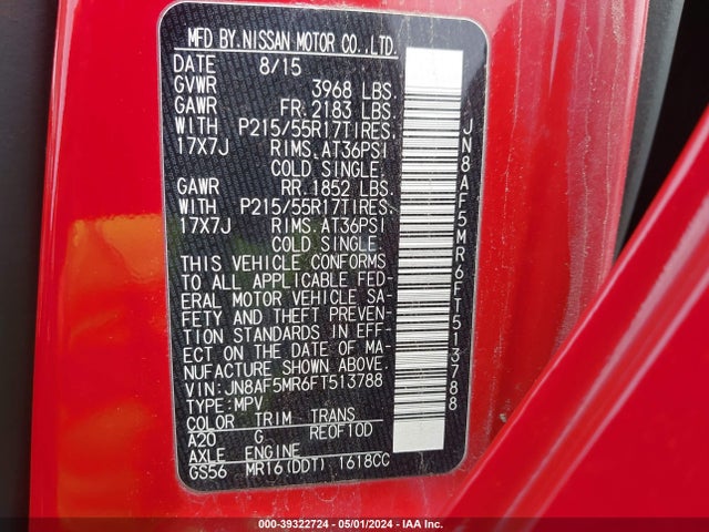 Nissan JUKE S 2015 JN8AF5MR6FT513788 Image 9