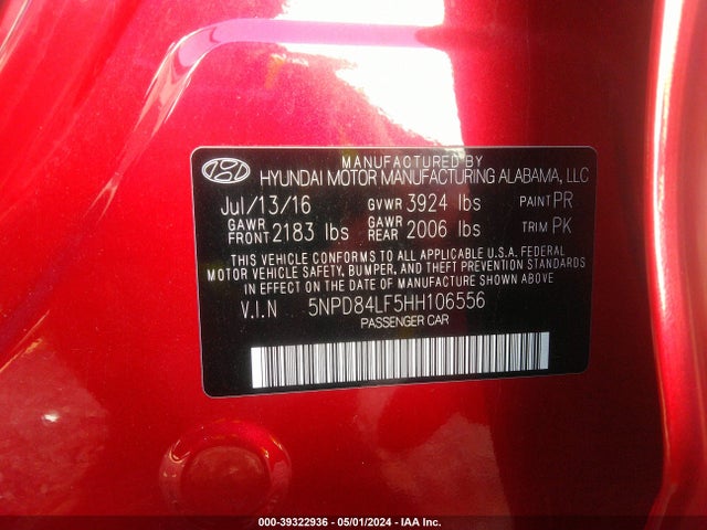 Hyundai ELANTRA SE 2017 5NPD84LF5HH106556 Image 9