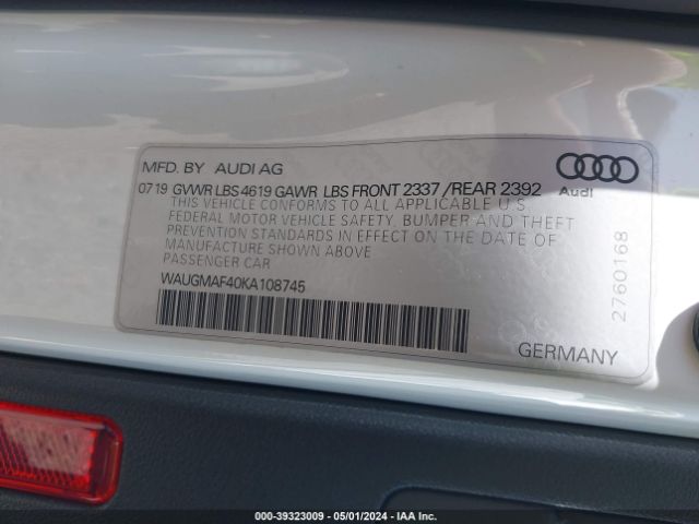 WAUGMAF40KA108745 Audi A4 40 Premium/40 Titanium Premium