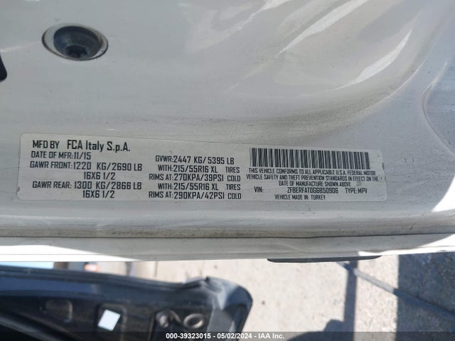 RAM Promaster City Tradesman 2016 ZFBERFAT0G6B50906 Image 9