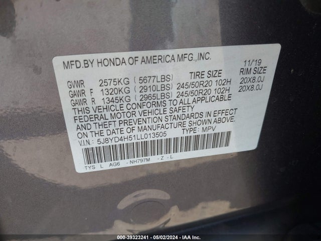 Acura Mdx Technology Package 2020 5J8YD4H51LL013505 Image 9