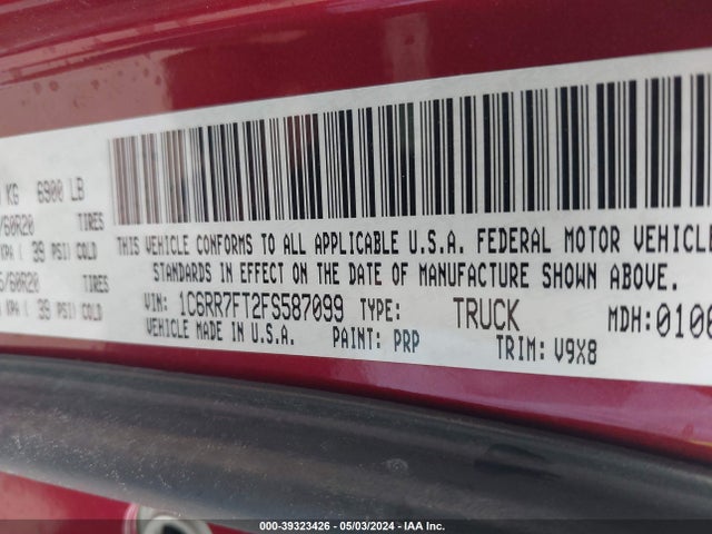 1C6RR7FT2FS587099 RAM 1500 Express