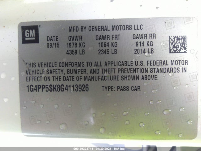 1G4PP5SK8G4113926 Buick Verano