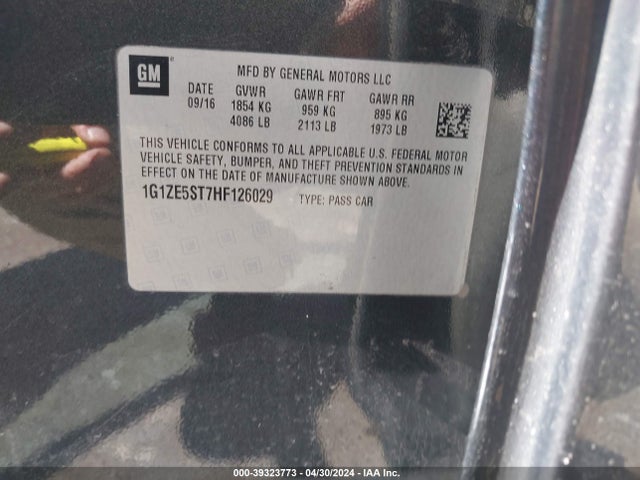 Chevrolet MALIBU 1LT 2017 1G1ZE5ST7HF126029 Image 9