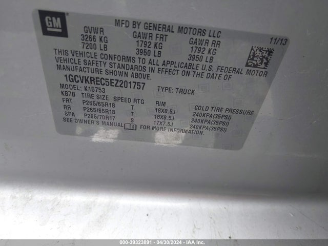 Chevrolet Silverado 1500 1lt 2014 1GCVKREC5EZ201757 Image 9