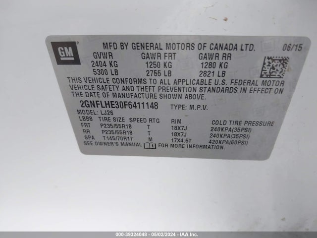 Chevrolet Equinox Ltz 2015 2GNFLHE30F6411148 Image 9