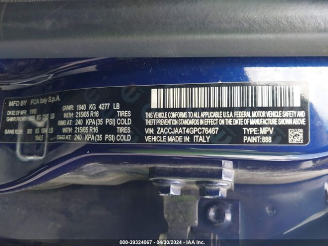 ZACCJAAT4GPC76467 Jeep Renegade Sport