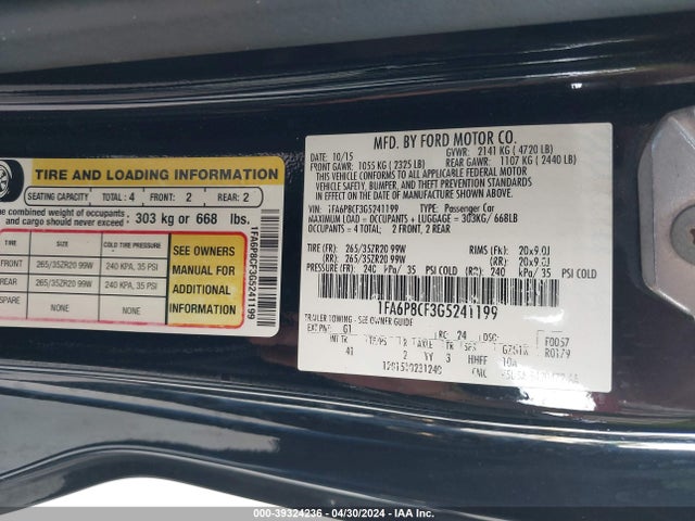 Ford Mustang Gt Premium 2016 1FA6P8CF3G5241199 Image 9
