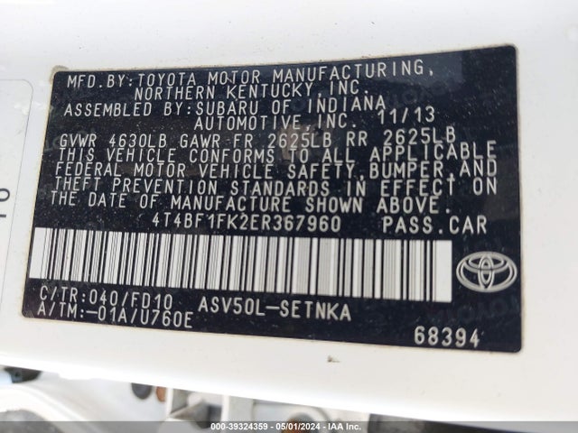 Toyota CAMRY LE 2014 4T4BF1FK2ER367960 Image 9