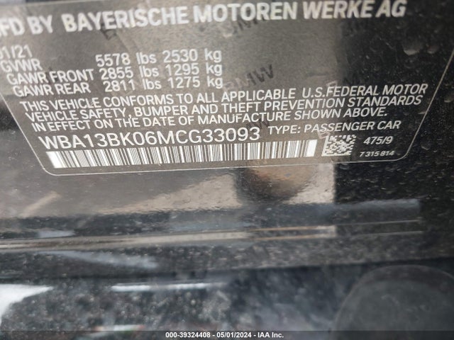 BMW M550i Xdrive 2021 WBA13BK06MCG33093 Image 9