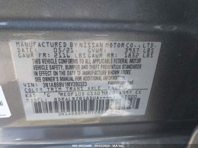 3N1AB8BV1MY280323 Nissan Sentra S Xtronic Cvt