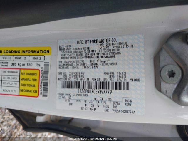 1FA6P0H70E5397779 Ford FUSION SE