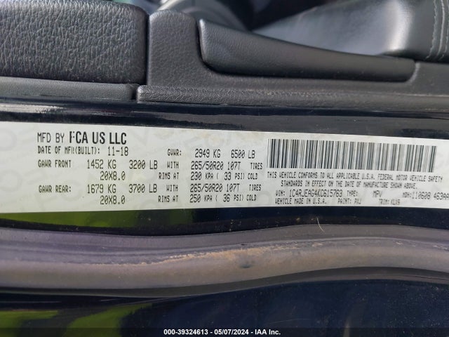 1C4RJEAG4KC615763 Jeep Grand Cherokee Altitude 4x2
