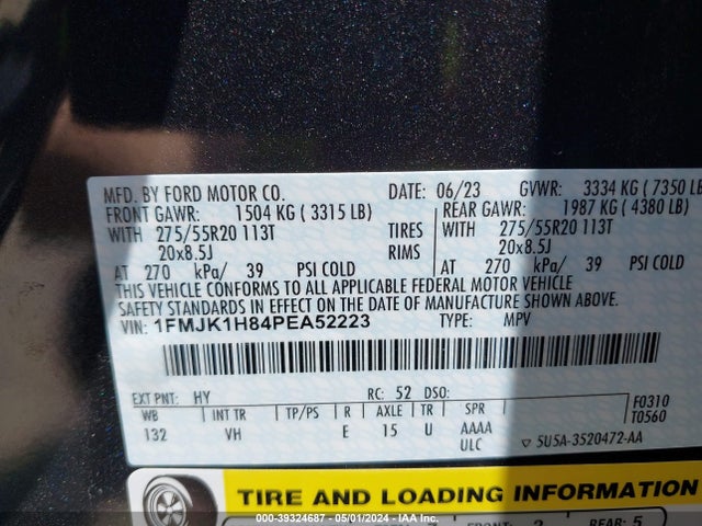 Ford Expedition Xlt Max 2023 1FMJK1H84PEA52223 Image 9