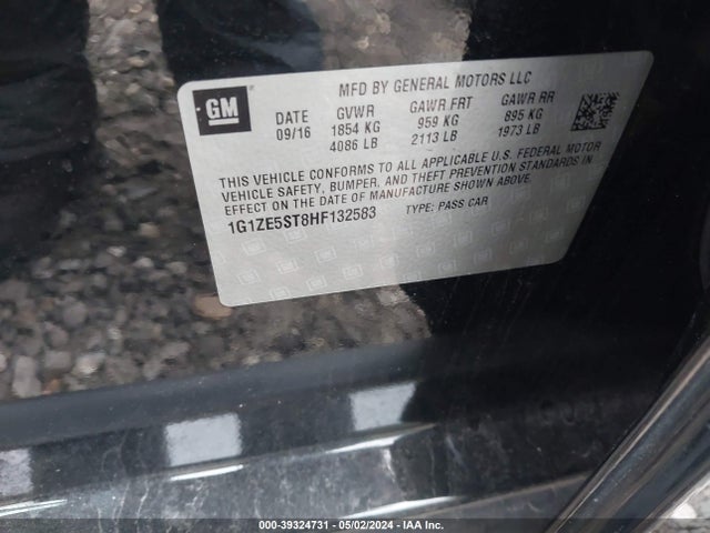 Chevrolet MALIBU 1LT 2017 1G1ZE5ST8HF132583 Image 9