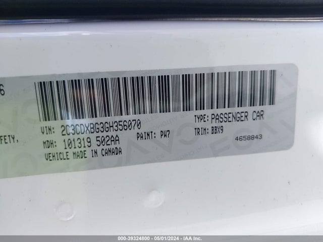 Dodge Charger Se 2016 2C3CDXBG3GH356070 Image 9