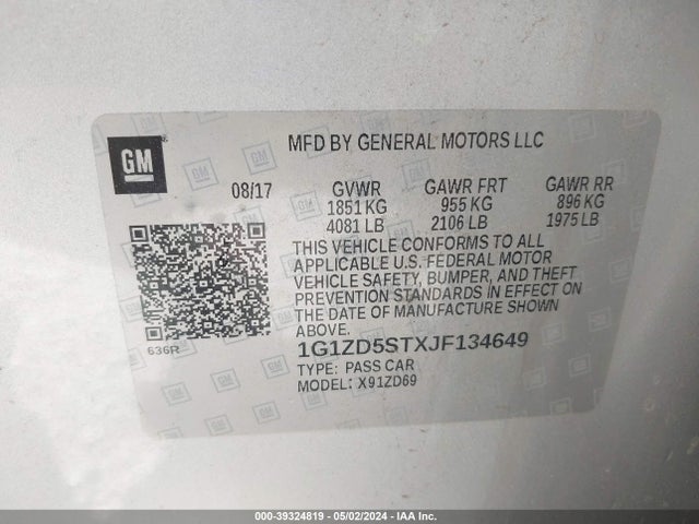 Chevrolet MALIBU LT 2018 1G1ZD5STXJF134649 Image 9
